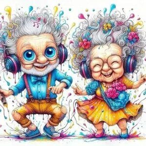 Hip Hop Old Couple Diamond Art Painting Kit